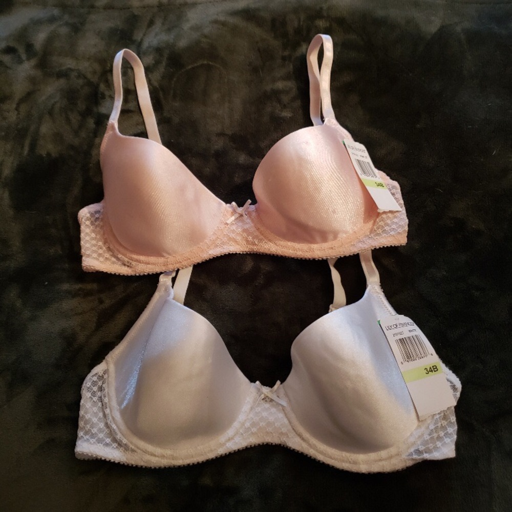 LILY OF FRANCE 2 pk Padded Push Up Satin Bras